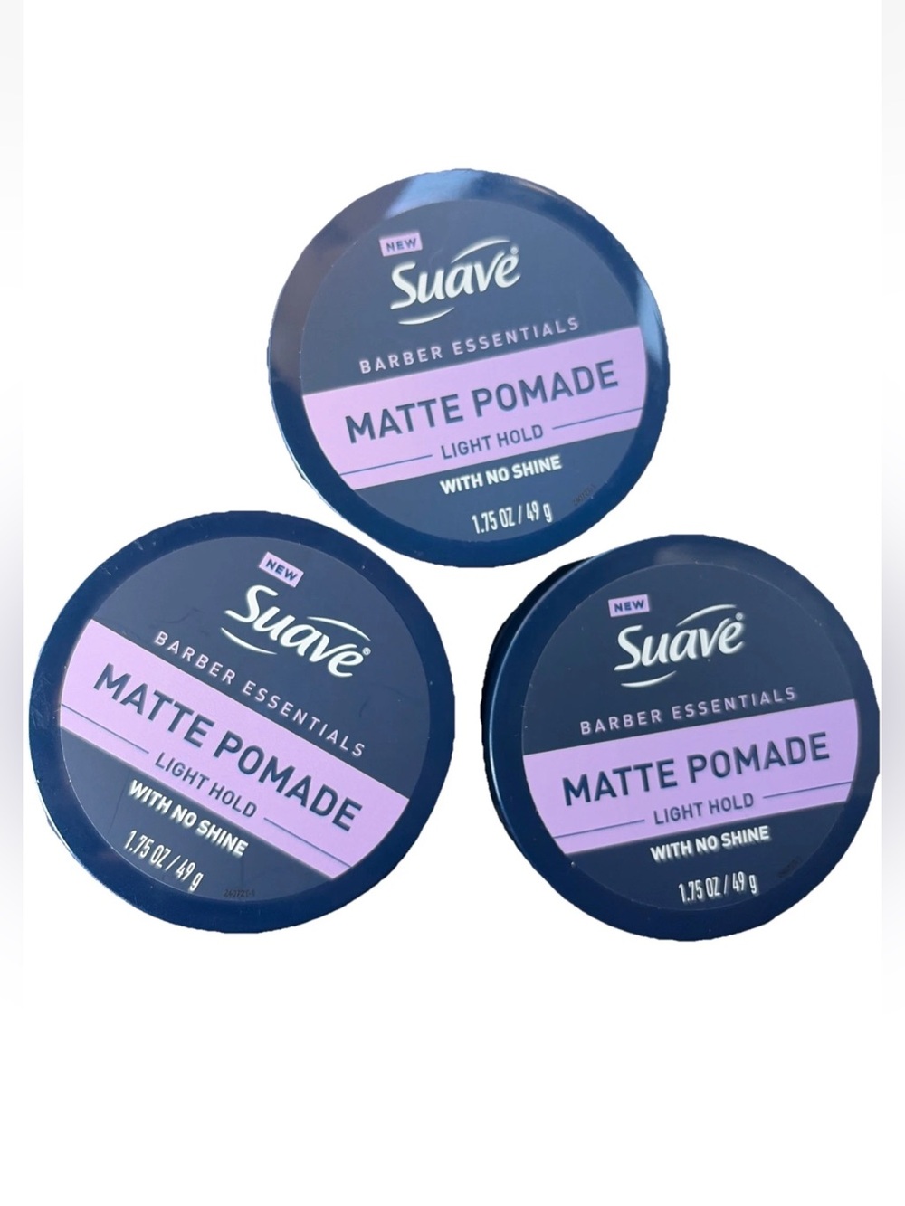 3 Suave Barber Essentials Matte Pomade- Light Hold, No shine- SEALED New